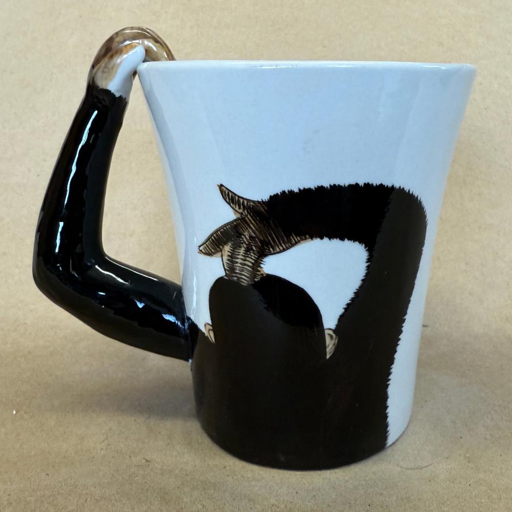 Pier 1 Hand Painted 3D Chimpanzee Arm Handle Mug